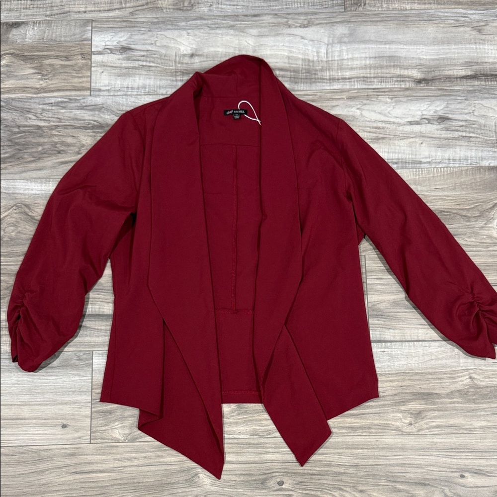 Elegant Red Women's Lightweight Blazer
